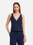 Braid Detailed Sleeveless Flow Top